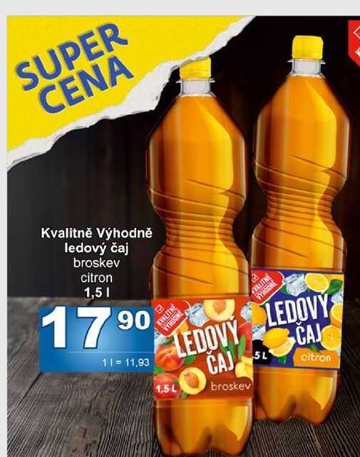 Kvalitně Výhodně ledový čaj broskev citron 1,5l