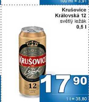 Krušovice Královská 12 světlý ležák 0,5l