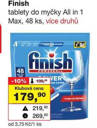Finish tablety do myčky All in 1 Max, 48 ks