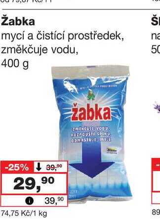 Žabka mycí a čistící prostředek, změkčuje vodu 400 g