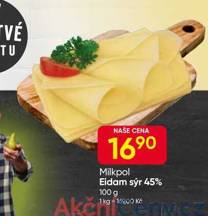 Milkpol Eidam sýr 45% 100 g