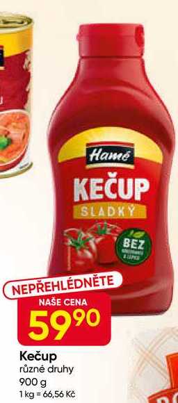 Hamé Kečup 900g, vybrané druhy