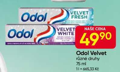 Odol Velvet různé druhy 75 ml