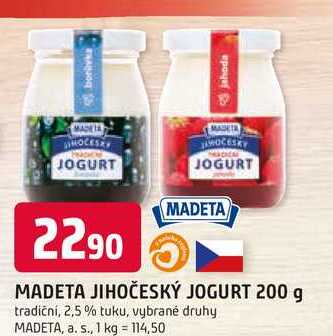 MADETA JIHOČESKÝ JOGURT 200 g tradiční, 2,5 % tuku