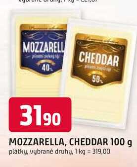 CHEDDAR 100 g plátky, vybrané druhy