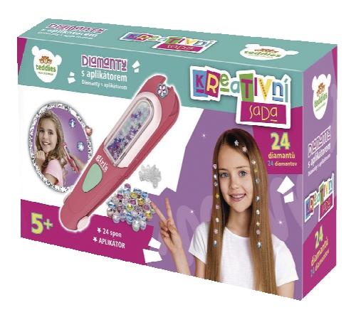 Třpytivé diamanty do vlasů s aplikátorem, 1 KS