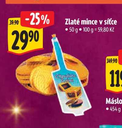 Zlaté mince v síťce 50 g