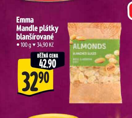 Emma Mandle plátky blanšírované 100 g