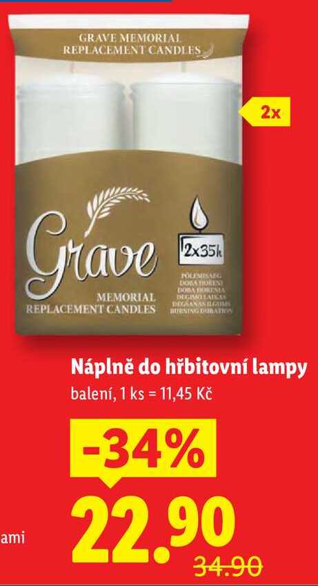 Náplně do hřbitovní lampy
