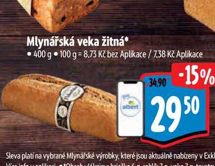 Mlynářská veka žitná 400 g