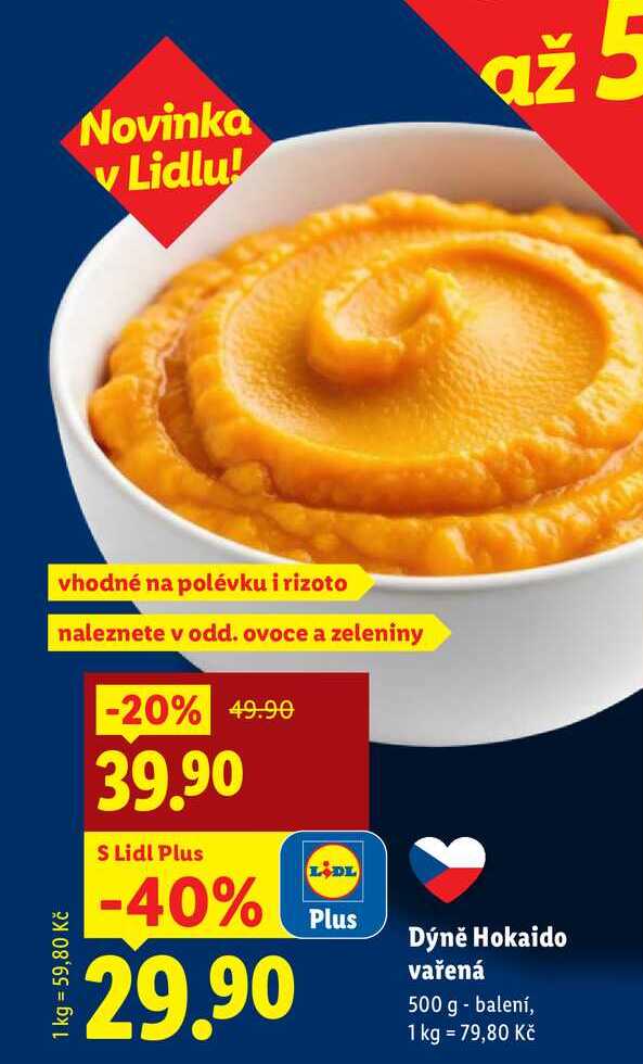 Dýně Hokaido vařená, 500 g