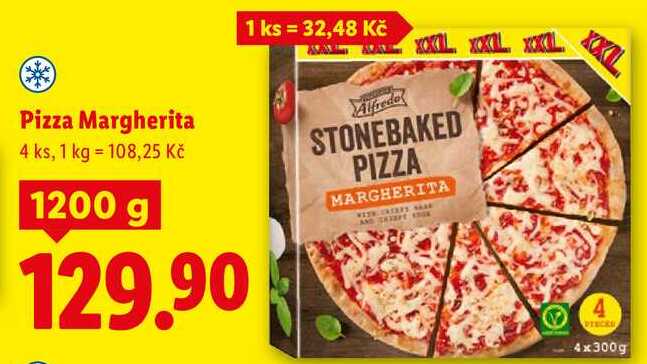 Pizza Margherita 4 ks, 1200 g