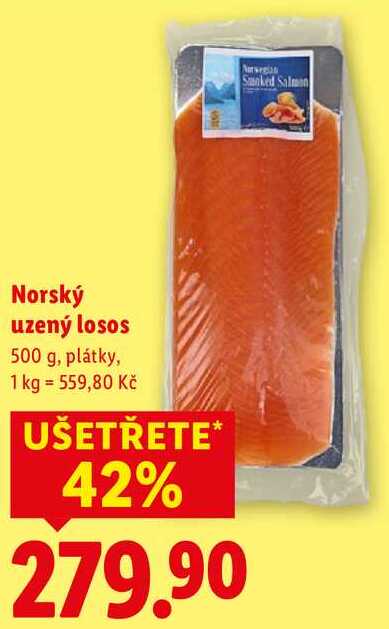 Norský uzený losos, 500 g