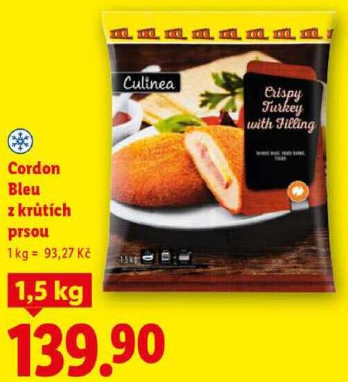 Cordon Bleu z krůtích prsou, 1,5 kg
