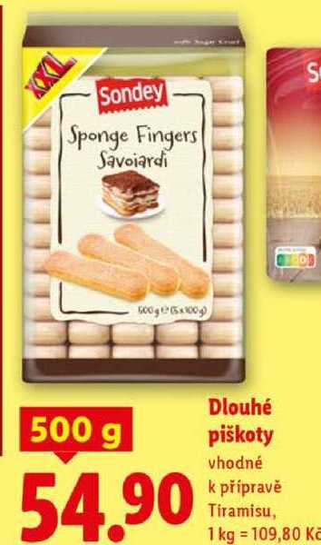 Dlouhé piškoty, 500 g