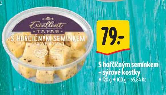 S hořčičným semínkem sýrové kostky 120 g