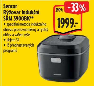 Sencor Rýžovar indukční SRM 3900BK**