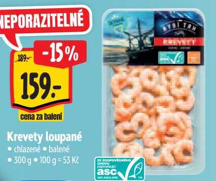 Krevety loupané, 300 g