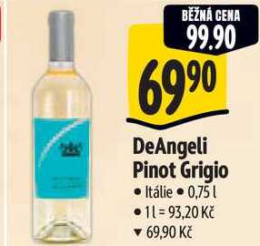 DeAngeli Pinot Grigio, 0,75 l