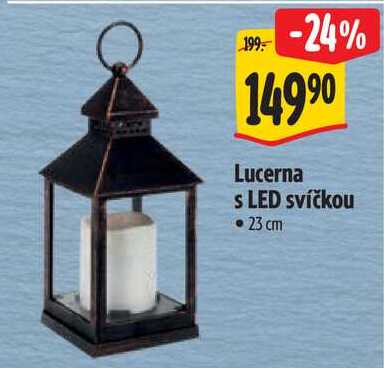 Lucerna s LED svíčkou 