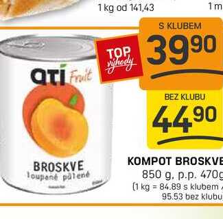 KOMPOT BROSKVE 850 g. p.p. 470g 
