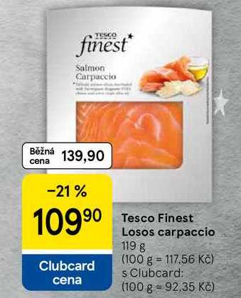 Tesco Finest Losos carpaccio, 119 g