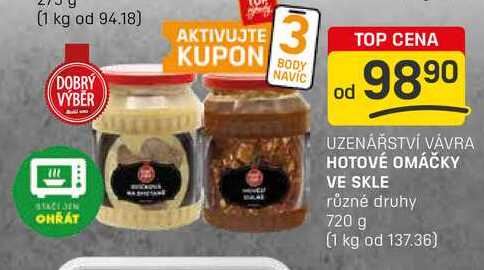 HOTOVÉ OMÁČKY VE SKLE různé druhy 720 g