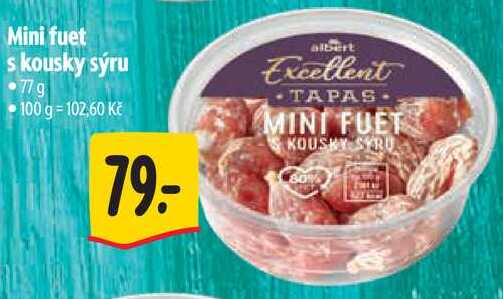 Mini fuet s kousky sýru, 77 g