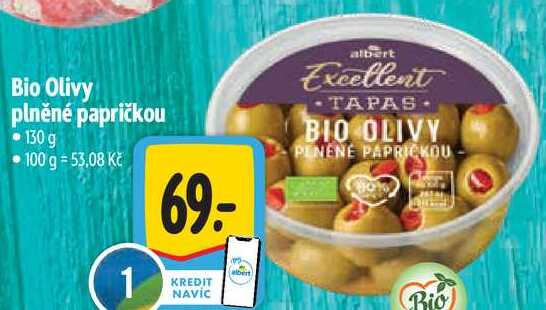 Bio Olivy plněné papričkou, 130 g