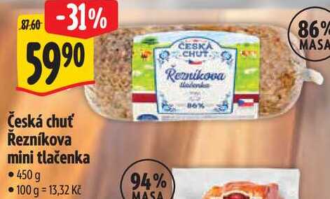 Česká chuť Řezníkova mini tlačenka, 450 g