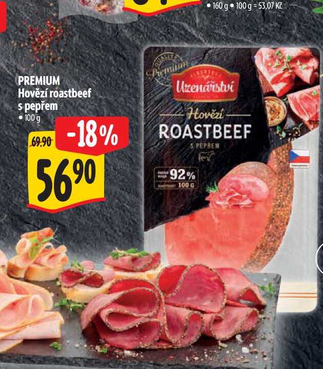 PREMIUM Hovězí roastbeef s pepřem 100 g