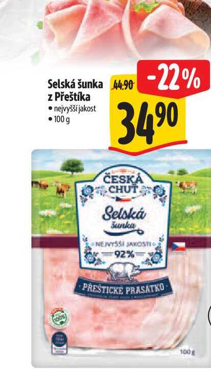 Selská šunka z Přeštíka 100g