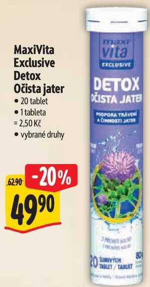 MaxiVita Exclusive Detox Očista jater, 20 tablet