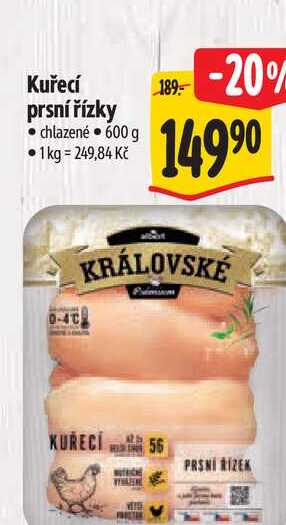 Kuřecí prsní řízky 600 g