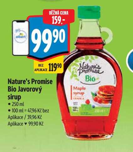 Nature's Promise Bio Javorový sirup 250 ml