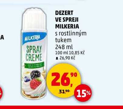 DEZERT VE SPREJI MILKERIA, 248 ml