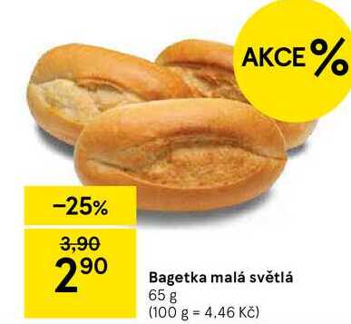 Bagetka malá světlá, 65 g  