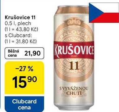 Krušovice 11, 0,5 1, plech