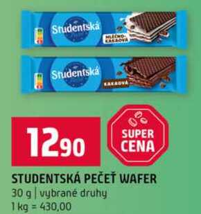 STUDENTSKÁ PEČEŤ WAFER 30 g