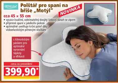 Polštář pro spaní na břiše ,,Motýl"