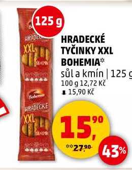 HRADECKÉ TYČINKY XXL BOHEMIA, 125 g