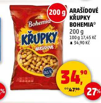 ARAŠÍDOVÉ KŘUPKY BOHEMIA, 200 g
