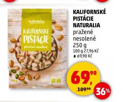 KALIFORNSKÉ PISTÁCIE NATURALIA pražené nesolené, 250 g