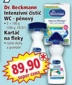 Dr. Beckmann Intenzivni čistič WC - pěnový, 3x 100 g/Kartáč na fleky 