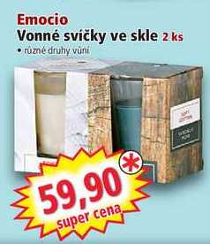 Emocio Vonné svíčky ve skle, 2 ks