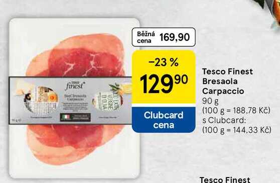 Tesco Finest Bresaola Carpaccio, 90 g