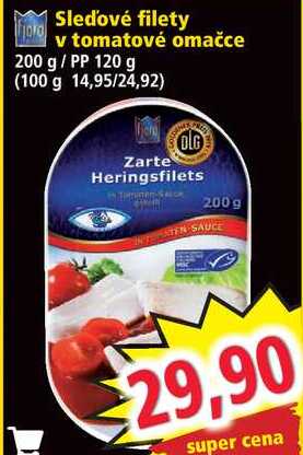 Sleďové filety v tomatové omačce, 200 g
