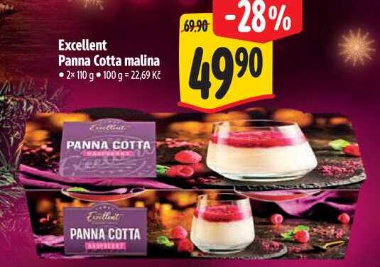 Excellent Panna Cotta malina, 2x 110 g