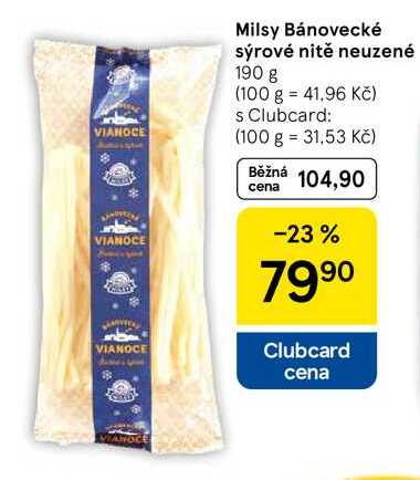 Milsy Bánovecké sýrové nitě neuzené, 190 g