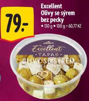 Excellent Olivy se sýrem bez pecky, 130 g